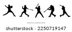 silhouette of a person playing baseball vector illustration