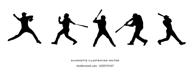 BASEBALL PLAYER COLOR SILHOUETTE.ai Royalty Free Stock SVG Vector