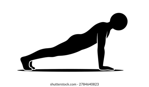 Silhouette of person in pushup position