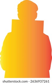 Silhouette of Person Reading a Book. Vector Gradient Art