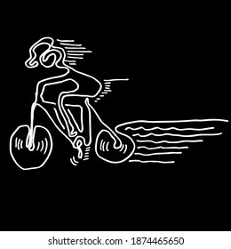 silhouette of a person riding a bike
