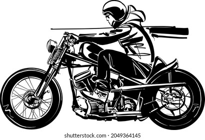 silhouette of a person riding a motorcycle