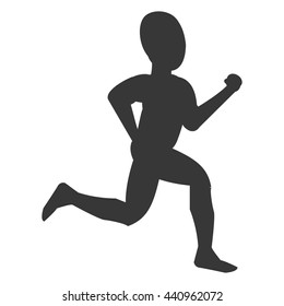 silhouette of person running