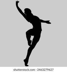 silhouette of a person running, ballerina, player, soccer, pose, sports, child, 