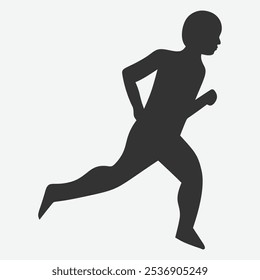 Silhouette of a person running, representing motion and physical activity.