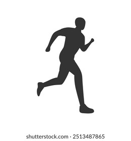 Silhouette of a Person Running at Sunset