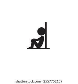 Silhouette of a Person Sitting Helplessly Suggesting Despair or Loneliness
Minimalist design suitable for themes of mental health, solitude, or philosophical contemplation.
