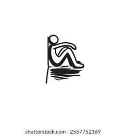 Silhouette of a Person Sitting Helplessly Suggesting Despair or Loneliness
Minimalist design suitable for themes of mental health, solitude, or philosophical contemplation.
