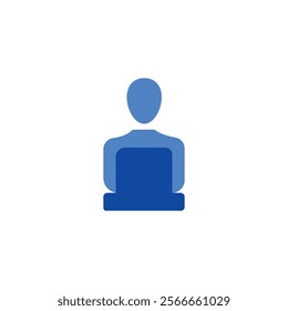 silhouette of a person sitting on a chair. office people illustration element icon, user icon, avatar. design of illustration elements with technology theme