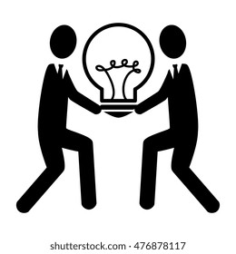 silhouette person standing idea bulb