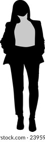 silhouette of a person in a suit