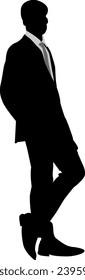 silhouette of a person in a suit