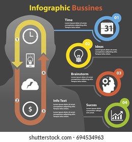 Silhouette of a person surrounded by web icons and time management