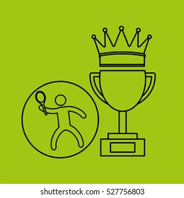 silhouette person tennis winner sport vector illustration eps 10