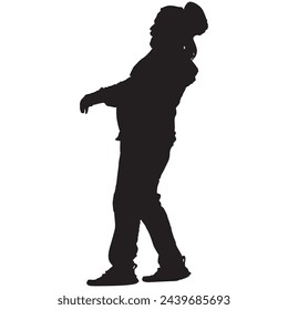 A silhouette of a person throwing a football