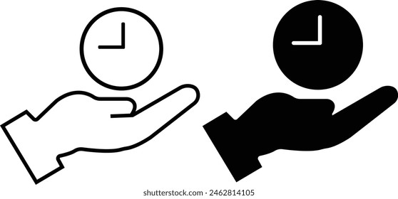 silhouette of a person Timers icon set on transparent background. Stopwatch symbol. countdown Timer vector illustration Vector Time and Clock icons in thin line style.