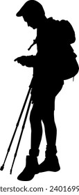 silhouette of person traveler vector