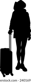 silhouette of person traveler vector