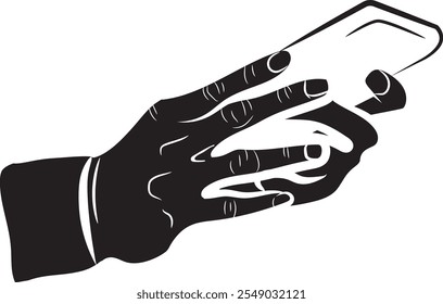 Silhouette of a person using a hand-drawn gadget