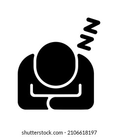 Silhouette person vector icon illustration  | snooze, doze