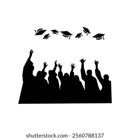 silhouette of person wearing graduation gown