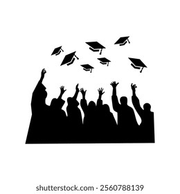 silhouette of person wearing graduation gown