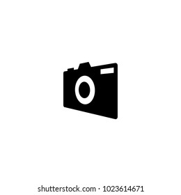 Silhouette of perspective view camera photography logo design template vector