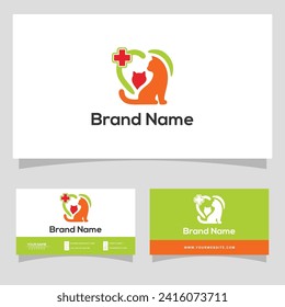 Silhouette of pet cat care with a tail up abstract stylization animal for your business logo