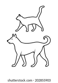 silhouette of pets