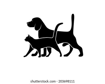silhouette of pets