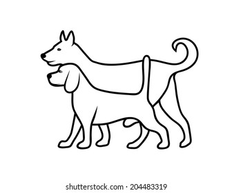 silhouette of pets