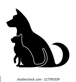 silhouette of pets