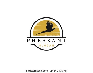 silhouette of pheasant logo design. Beauty pheasant logo