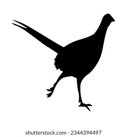 Silhouette of pheasant vector icon svg