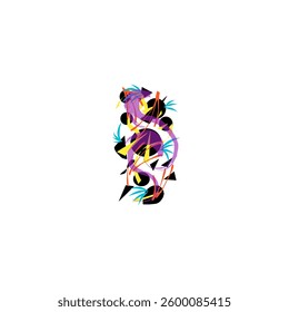silhouette of a phoenix coming into the disorder of the world to change the situation
