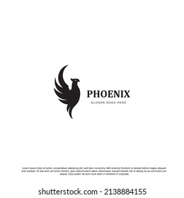 Silhouette Phoenix Logo-Design, Vektorgrafik