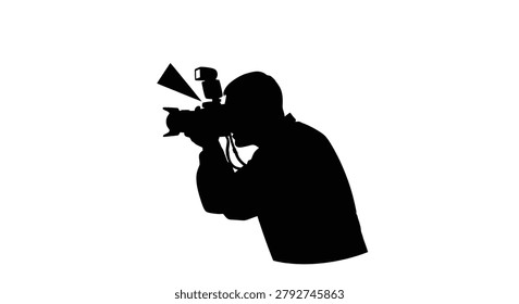 Silhouette of photographer holding camera