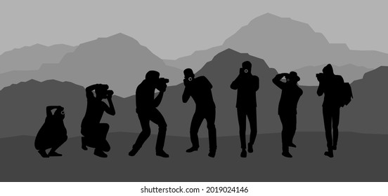 silhouette photographer illustration vector eps siutable for many purpose