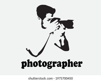 Silhouette Photographer and man Logo