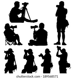 silhouette of photographer vector