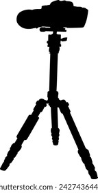 Silhouette of photographers camera vector