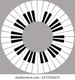 silhouette piano frame with copy space for your text or design