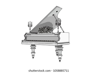 silhouette of piano vector
