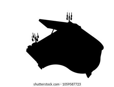 silhouette of piano vector
