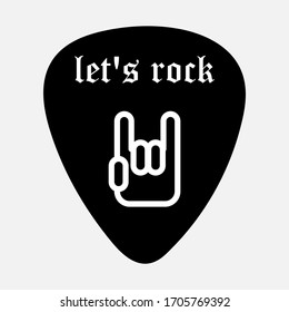 Silhouette Pick let rock. Logo and graphic design, tee print stamp. t-shirt artwork.