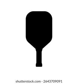 Silhueta pickleball paddle branco fundo vetor projeto plano.