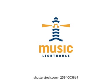 silhouette pictogram music lighthouse logo business vector design inspiration. modern music tower, music note lighthouse icon logo design vector ideas with bold, clean and elegant styles