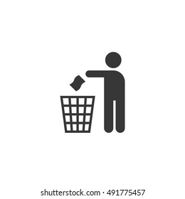 silhouette pictogram vector. Please don't litter sign