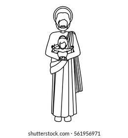 Silhouette Picture Saint Joseph Baby Jesus Stock Vector (Royalty Free ...