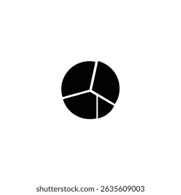 silhouette of pie chart with segments on white background